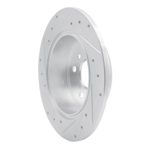 Lexus RX300 Brake Rotor (1) - Rear Right - R1 Concepts - Drilled & Slotted - Silver - `99-`03